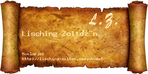 Lisching Zoltán névjegykártya
